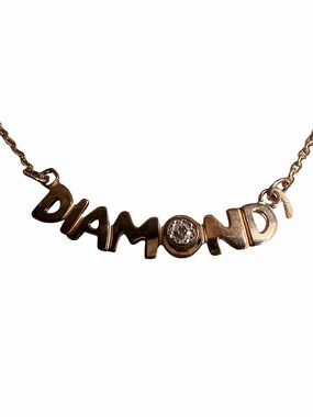 C.E. RUIINE Diamond Accent Name Necklace Gold-Tone Name Necklace Like New